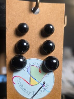 Black Stud Earring Set - 3 Pair